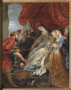Die Königin der Skythen Thomyris taucht den Kopf von Kyros dem Großen in eine mit Blut gefüllte Vase, um ihren Sohn zu rächen von Peter Paul Rubens