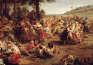Die Kirmes oder Hochzeit im Dorf (Detail) von Peter Paul Rubens