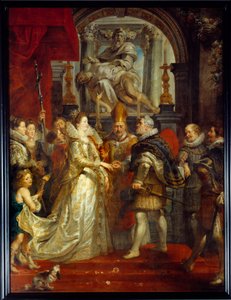 Die Stellvertreterhochzeit von Maria De Medici (Marie de Medicis) (1573-1642) und Heinrich IV. in Florenz am 5/10/1600. Gemälde von Pierre Paul Rubens (1577-1640). 17. Jahrhundert. Sun. 3,94x2,95 m