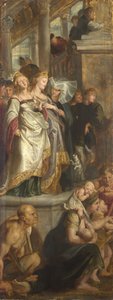 Drei weibliche Zeugen. Skizze für das Hochaltarbild, St. Bavo, Gent, 1612 von Peter Paul Rubens