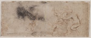 Venus entwaffnet Mars, Draperiestudie (verso)