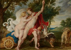 Venus versucht Adonis von der Jagd abzuhalten, ca. 1600-1700