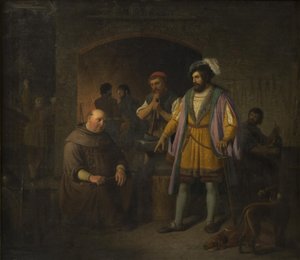 Jens Holgersen Ulfstand kuriert den Abt von Bækkeskov von seiner Fettleibigkeit, indem er ihn zwingt, in seiner Schmiede zu arbeiten von Peter Raadsig