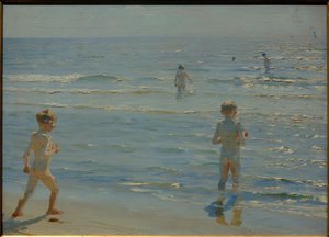 Badende Jungen. Sonnenschein. Skagen