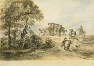 Kutsche und Straßenräuber von Peter Tillemans