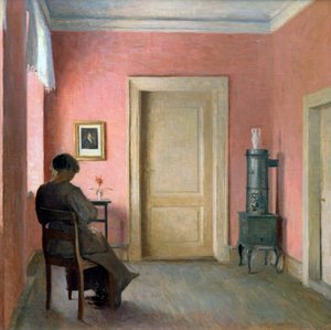 Frau, die in einem Innenraum sitzt, 1915 von Peter Vilhelm Ilsted
