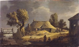 Landschaft mit Bauernhaus von Peter de Bloot