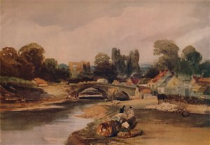 Ein Dorf an einem Fluss, um 1824, 1935 von Peter de Wint