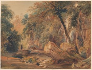 Wasserfall im Dingle bei Badger Hall von Peter de Wint
