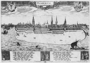 Ansicht von Hamburg von Peter van der Doort