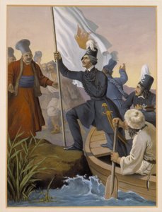 Alexandros Ypsilantis überquert den Prouthos-Fluss, Februar 1821