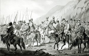 Verschiedene Stämme russischer Kosaken in Marschordnung, 1813