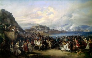 Prinz Otton (1815-1867), Sohn von Ludwig I. von Bayern, landet in Nafplio am 6.02.1833 und wird König von Griechenland von Peter von Hess