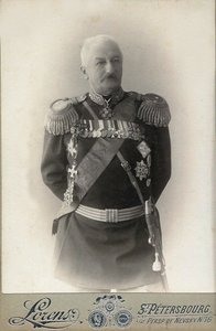 General Konstantin Pawlowitsch Prezhbyano 1840-1905, 1898 von Petersburg . Photo studio Alfred Lorens