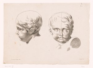 Zwei Kinderköpfe (Principes van het tekenen naar de natuur, deel vijf) von Petit (graveur)