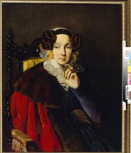Porträt von M.I. Zhadimirovskaya (?) von Petr Vasilievich Basin