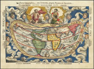 1553 Karte - Charta Cosmographica, Cum Ventorum Propria Natura et Operatione