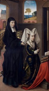 Porträt von Isabel von Portugal mit der Heiligen Elisabeth