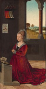 Porträt einer weiblichen Stifterin, ca. 1455 von Petrus Christus