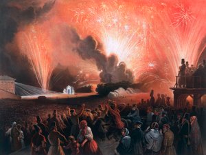 Krönungsfeuerwerk in Moskau, 1856 von Pharamond Blanchard