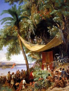 Freiluft-Evangelisationsmesse in Amerika - Gemälde von Pharamond von Pharamond Blanchard