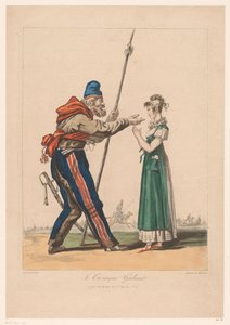 Mädchen mit Kosaken von Philibert Louis Debucourt
