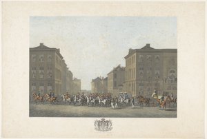 Musikkorps bei der Einweihung von Wilhelm I. in Brüssel am 21. September 1815