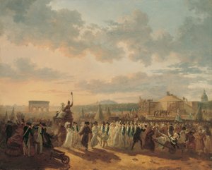Vorbereitungen für das Fest der Föderation, 14. Juli 1790 von Philibert Louis Debucourt
