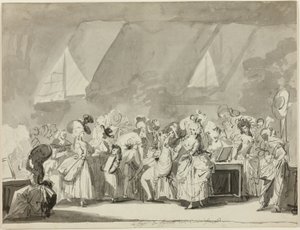 Die Umkleidekabine der Statisten der Comédie-Française von Philibert Louis Debucourt