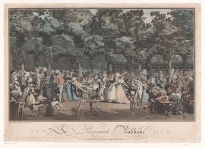 Sehen und gesehen werden (Elegante Gesellschaft im Jardin du Palais Royal in Paris)