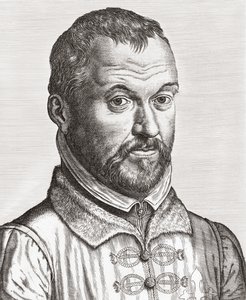 Benito Arias Montano. Porträt. von Philip (after) Galle