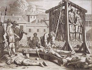 Hinrichtungen und Folter, veröffentlicht 1672 von Philip Baldaeus