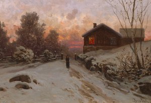 Winterlandschaft mit Haus
