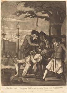 Die Bostoner zahlen den Steuermann oder Teeren & Federn von Philip Dawe