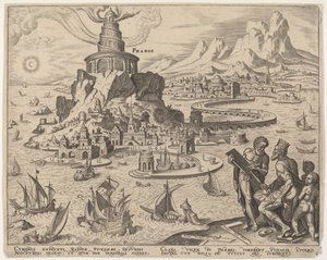 Pharos (Der Leuchtturm von Alexandria) von Philip Galle, after Maerten van Heemskerck