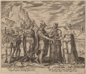 Die Hochzeit von Arbeit und Fleiß von Philip Galle after Maerten van Heemskerck