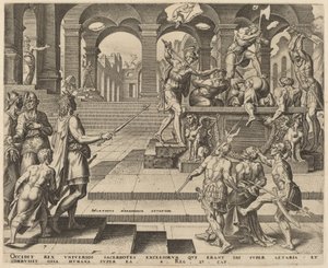 Das Massaker an den Priestern von Samaria von Philip Galle, after Maerten van Heemskerck