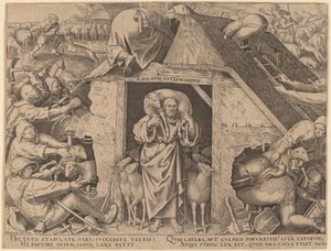 Das Gleichnis vom guten Hirten von Philip Galle after Pieter Bruegel the Elder
