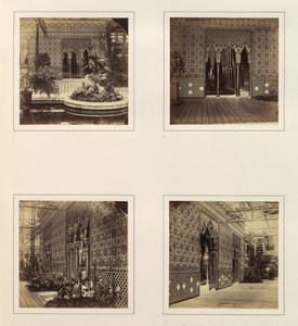 [Alhambra-Hof Fassade zum Kirchenschiff, Eingang zum Alhambra-Hof, Seitenansicht von ..., ca. 1859