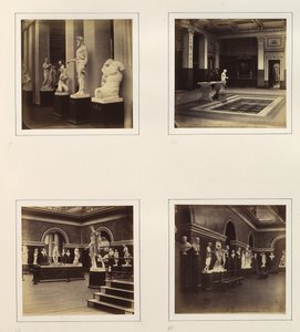 Griechischer Hof mit Farnese-Torso eines Jünglings, Ansicht eines klassischen Brunnens und Pools, Rom, ca. 1859 von Philip Henry Delamotte.