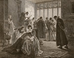 Die englische Botschaft während des Massakers der Bartholomäusnacht, Illustration aus 