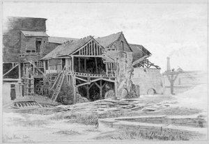 Ansicht der alten Kalkwerke, Nine Elms, Battersea, London, 1875