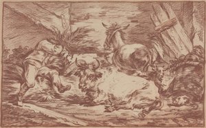 Tiere im Stall von Philip James de (1740-1812) Loutherbourg