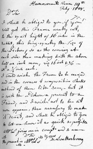 Ein Brief von Philip James de Loutherbourg, 19. Juli 1808, 1904 von Philip James de Loutherbourg