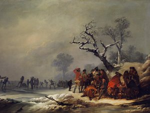 Rastende Gesellschaft im winterlichen Vergnügen
