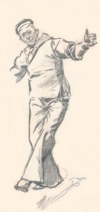 Bleistiftskizze von Phil May, 19. Jahrhundert, 1903-1904