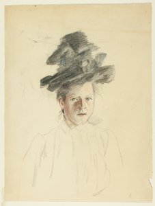 Porträt einer Frau mit schwarzem Hut von Philip William May