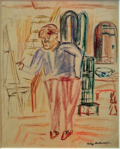 Kirchner vor der Staffelei in seinem Atelier von Philipp Bauknecht