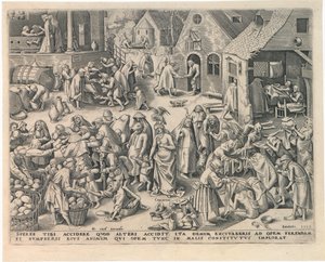 Caritas Nächstenliebe aus Die sieben Tugenden, 1559 von Philipp Galle