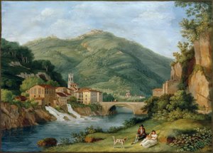 Hackert, Brücke bei Serraglio su la Lima in Bagni di Lucca von Philipp Hackert